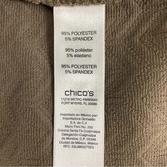 Chico’s Jacket Open Blazer Size 3 XL Chevron Taupe Neutral Classic Spring - Picture 7 of 12